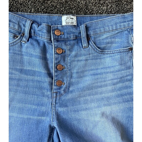 J.Crew Billie Demi Boot Crop Jeans – Light Wash, Button Fly, Frayed Hem size 30 - Picture 4 of 6